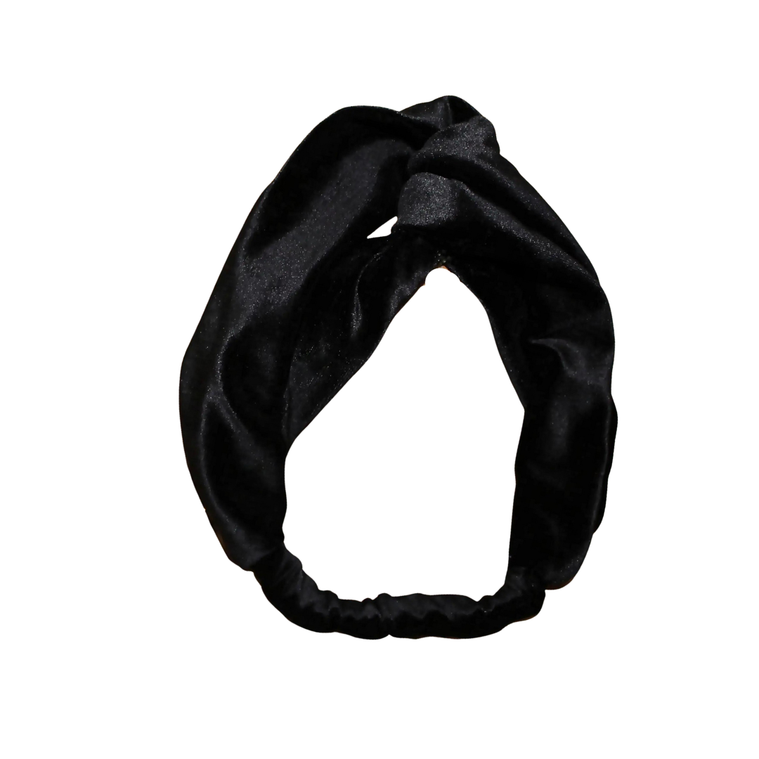 Bandeau cheveux torsadé satin noir – Léa - Accessoires - ALEGRIHEAD