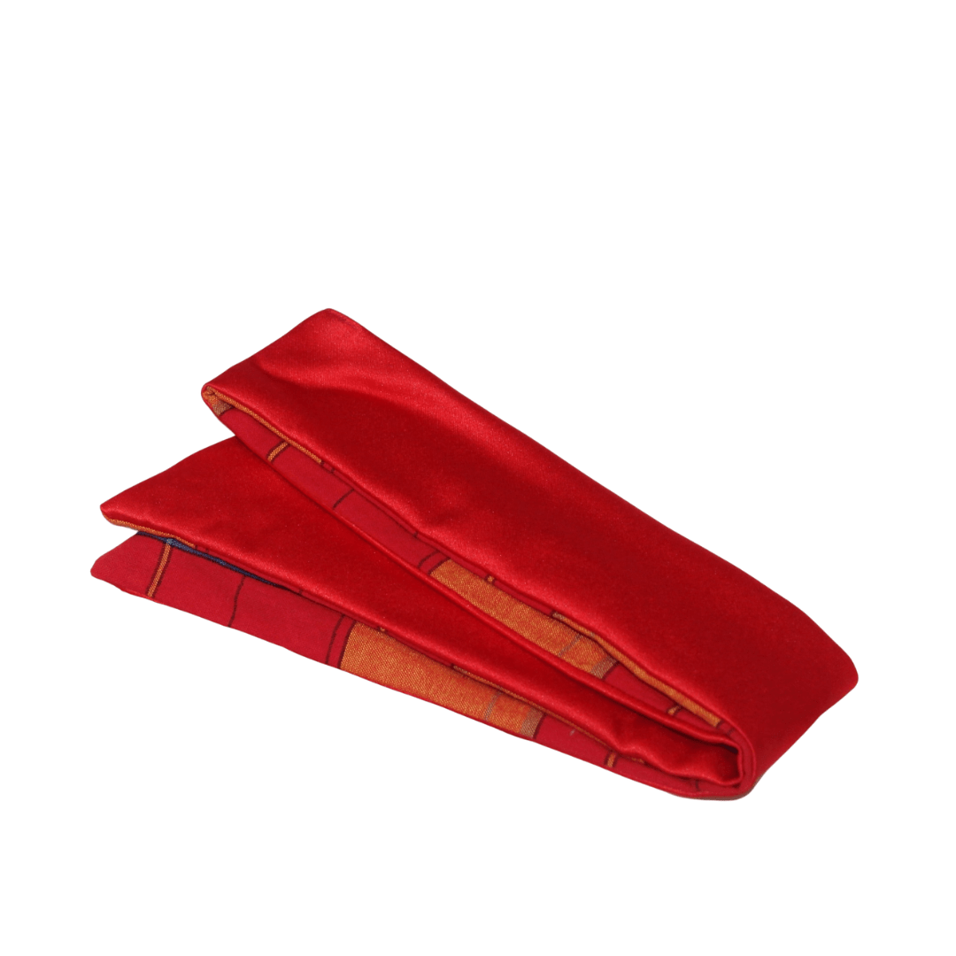 Bandeau satin madras rouge - Rosie