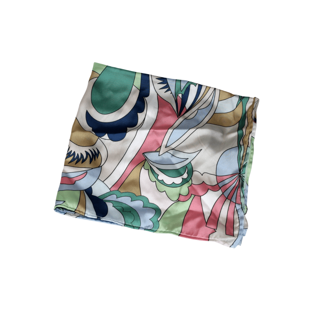Foulard carré satin vert - Amanda